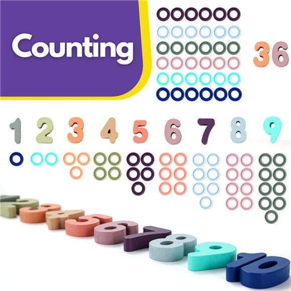 Wooden Number Puzzle for Toddler Activities - Montessori Toys for Toddlers - Picture 2 of 7